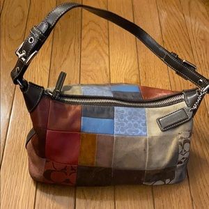 Authentic multicolor Coach suede purse
